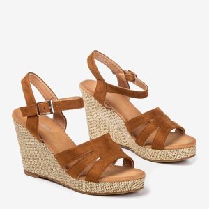 OUTLET Brown women's Sirima wedge sandals - Footwear