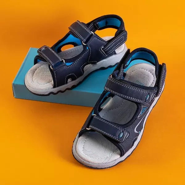 OUTLET Dark blue boys' Ararat velcro sandals - Footwear