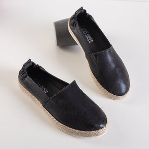 OUTLET Dark gray Moodie women's slip on shiny shoes - Footwear