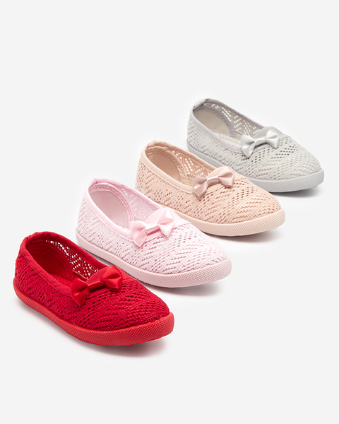 OUTLET Girls' red openwork sneakers with a bow Apllo - Shoes