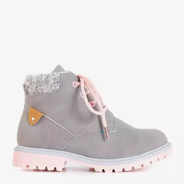 OUTLET Gray girls' insulated Tiptop boots - Shoes