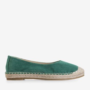 OUTLET Green eco-suede espadrilles for women Silina - Shoes