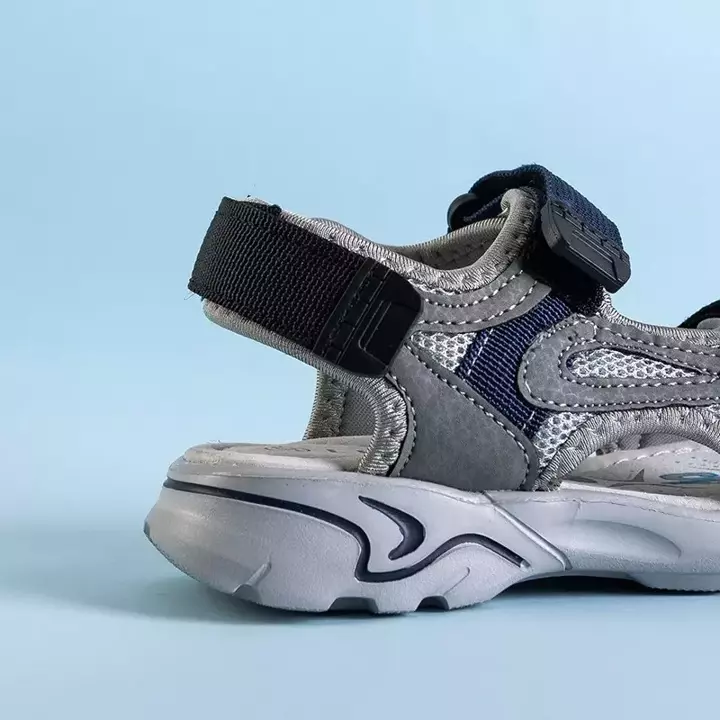 OUTLET Grey boys' turbo velcro sandals - Footwear