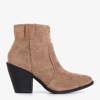 OUTLET Light brown women's cowboy boots from Cliona - Footwear