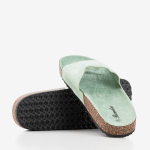 OUTLET Light green women's slippers by Ratia - Footwear