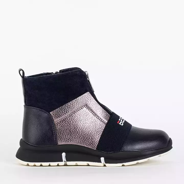 OUTLET Navy blue and graphite children's boots Maricos - Footwear