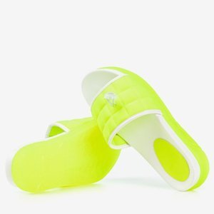 OUTLET Neon yellow quilted Pixa slippers - Footwear