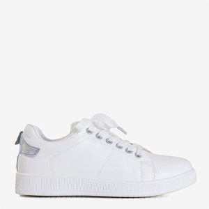 OUTLET Oxana white and silver women's sneakers - Footwear