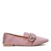 OUTLET Pink loafers with a buckle Alessia - Shoes