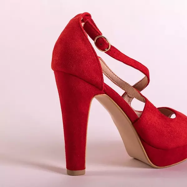 OUTLET Red high-heeled sandals Nerona - Shoes