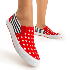 OUTLET Red slip-on sneakers White Star - Footwear