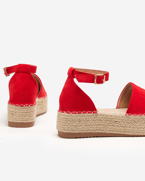 OUTLET Red women's sandals a'la espadrilles on the Olikar platform - Shoes