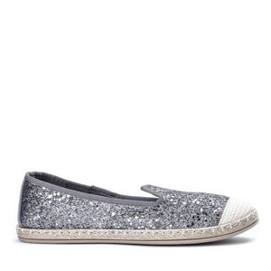 OUTLET Sean's gray espadrilles with glitter - Shoes