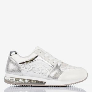 OUTLET White sports shoes with a 'la snake skin' decoration Obsession - Footwear