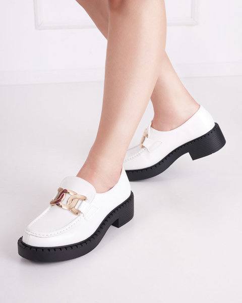 OUTLET White women's eco leather half shoes Cammi - Footwear