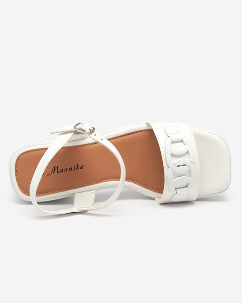 OUTLET White women's sandals on the Frokio post - Footwear