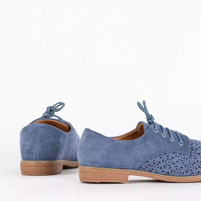 OUTLET Women's blue lace-up openwork shoes Soberin - Footwear