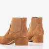 OUTLET Women's camel boots with flat heels Tarina - Shoes