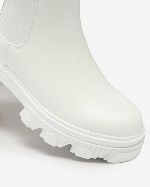 OUTLET Women's high boots in white Vyvieva- Footwear