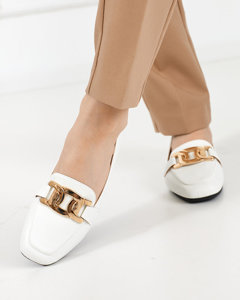 OUTLET Women's moccasins in white Melukia - Footwear
