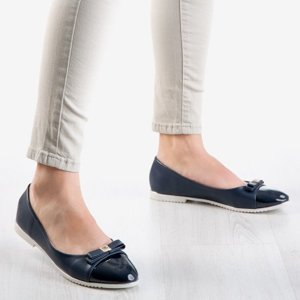 OUTLET Women's navy blue ballerinas with a Regan bow - Shoes