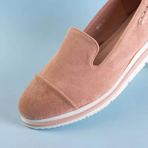 OUTLET Women's powdery loafers on a low wedge Dardariel - Shoes