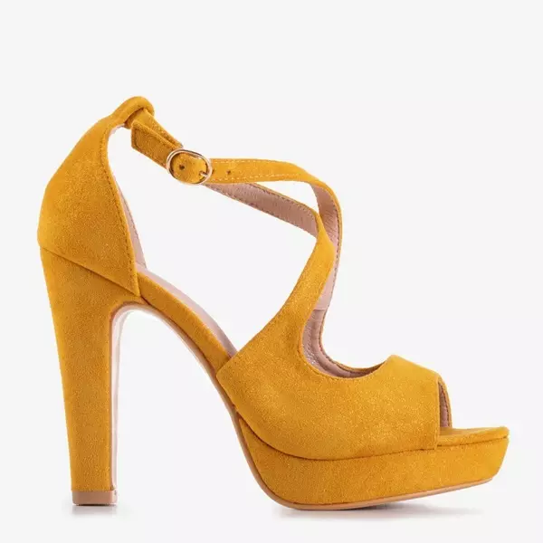 OUTLET Yellow high-heeled sandals Nerona - Shoes