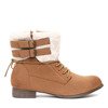 Onani brown boots with sheepskin - Footwear