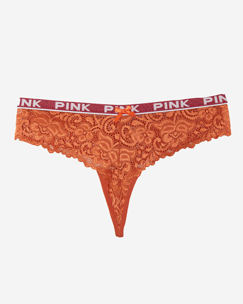Orange lace women's thong panties - Underwear