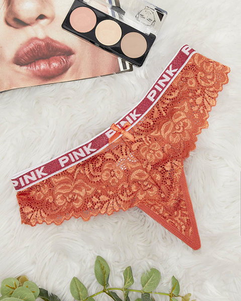 Orange lace women's thong panties - Underwear