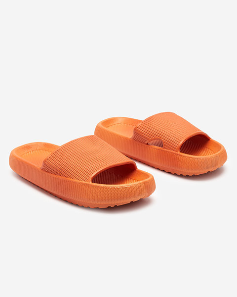 Orange rubber slippers with Torika embossing - Footwear