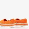 Orange women's espadrilles on the Bergen platform - Footwear
