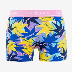 Patterned men's boxer shorts with a pink elastic waistband - Underwear