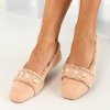 Pink Channa ballerinas with pearls - Footwear