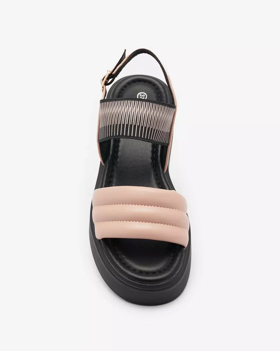 Pink and black women's sandals on a thicker sole Uvino- Footwear