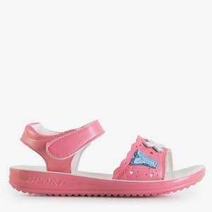 Pink children's Velcro sandals Yksa - Footwear