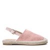 Pink eco suede espadrilles with open heel Daisy - Footwear