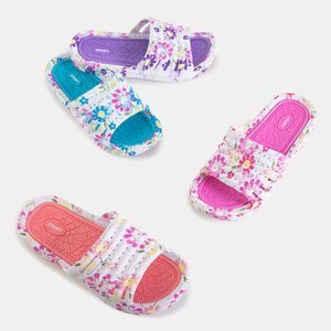 Pink floral rubber flip-flops Leda - Footwear