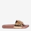 Pink-gold flip-flops with Slivien chain - Footwear 1