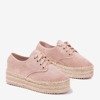 Pink openwork shoes on the Harness platform - Footwear 1