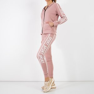 Pink sports set with white inscriptions - Clothing