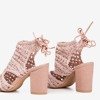 Pink straw sandals on a higher post Villaga - Footwear