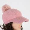 Pink women's baseball cap with pom-pom - Accessories