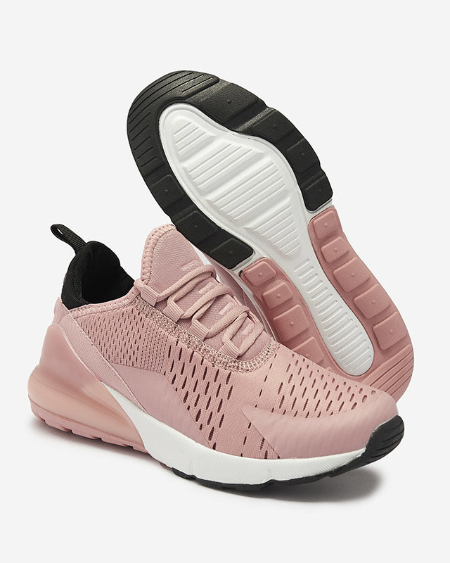 Pink women's fabric sports shoes Tayrio- Footwear