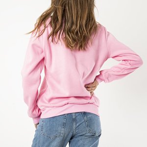 Pink women's insulated hoodless sweatshirt - Clothing