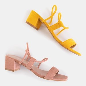 Pink women's low-post sandals by Penelori - Footwear