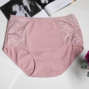 Pink women's panties with lace PLUS SIZE - Underwear