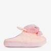 Pink women's slippers with a bunny Rozalinda - Shoes
