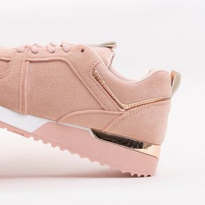Pink women's sports shoes with metallic inserts Marhina - Footwear