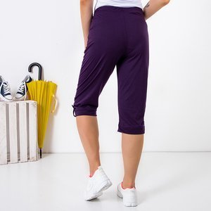 Purple Women's Short Pants with Pockets - Clothing